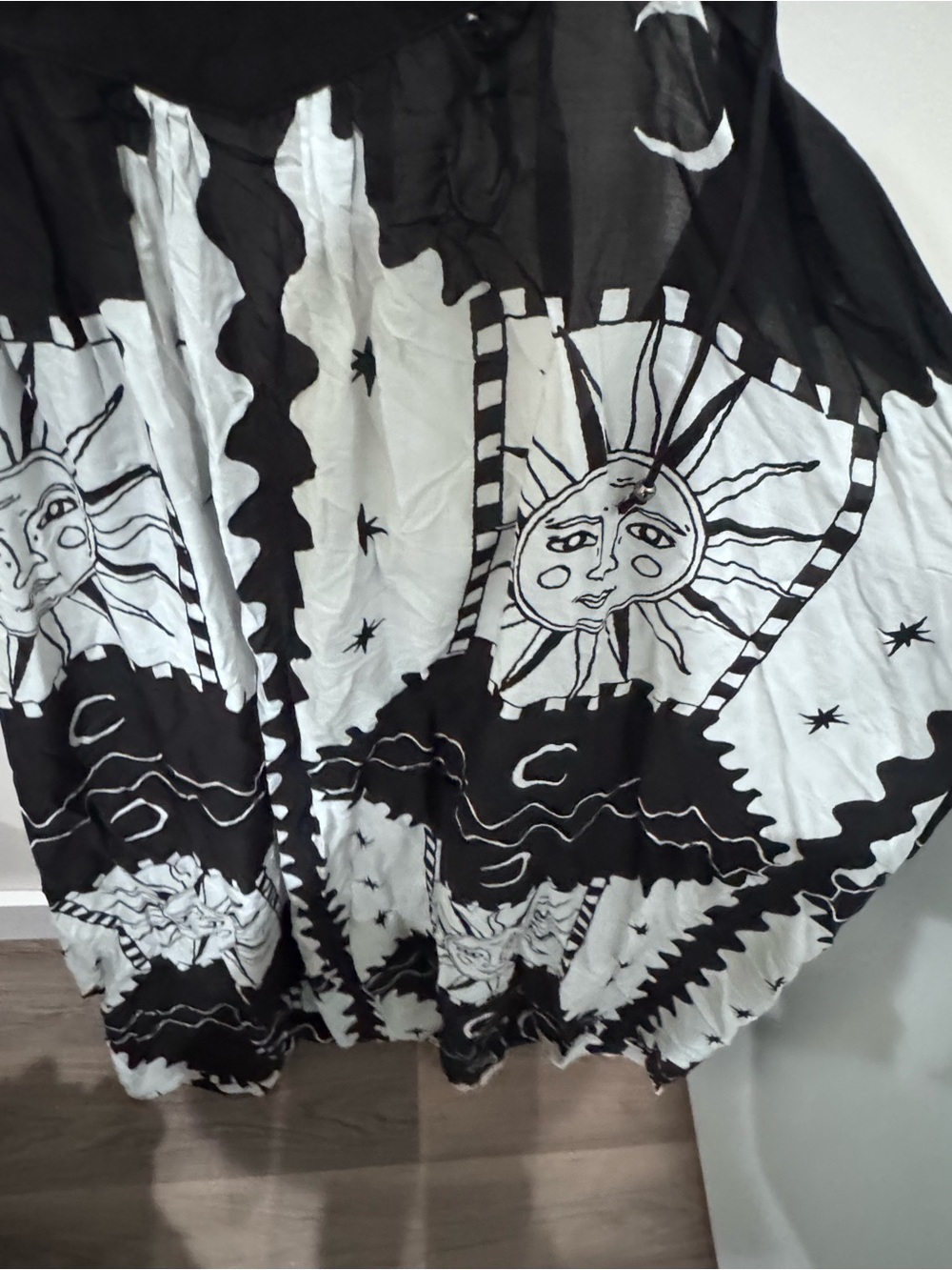 Anthropologie Black and White Halter Maxi Dress with Graphic Motif - Picture 7 of 10